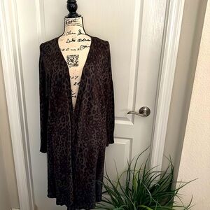 Terra & Sky Leopard Print Duster. NWOT